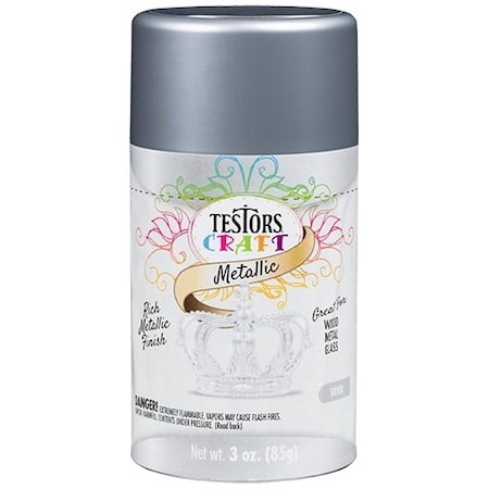 Testors SPRAY PAINT 3 OZ METALLIC SILVER TESTORS 304351